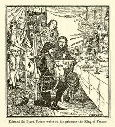 Edward the Black Prince Waits on His Prisoner the King of France